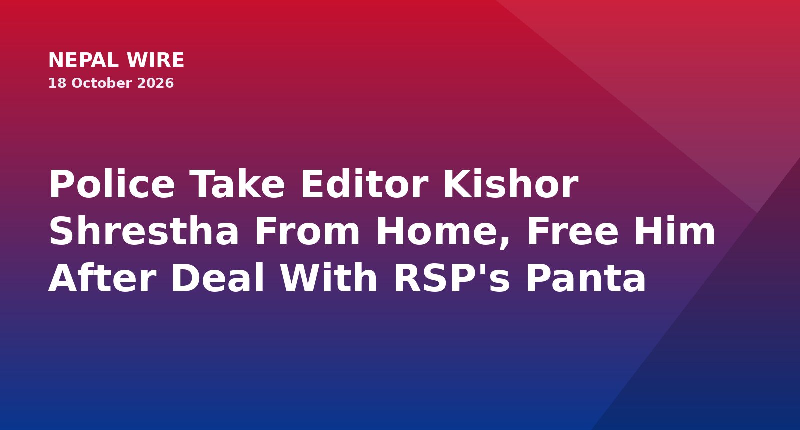 Nepal Wire cover card: Police Take Editor Kishor Shrestha From Home, Free Him After Deal With RSP's Panta